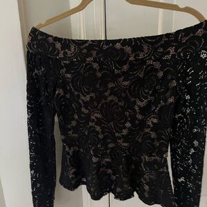 BCBGMaxAzria Black Lace Top